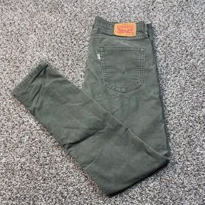 Levi's 512 Mens 32x31 Corduroy Pants Olive Green Straight Fit Vietnam Made